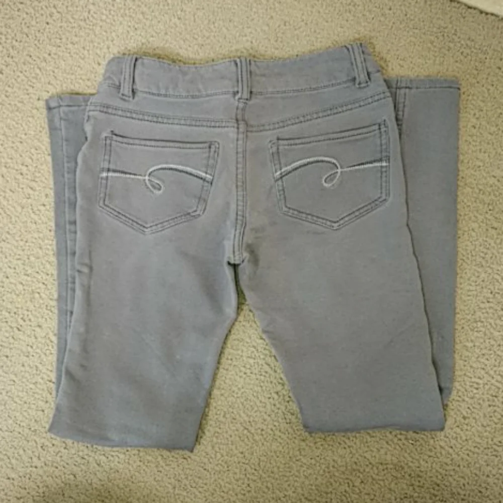 Justice Grey Stretch Skinny Jeans Sz 10 Slim